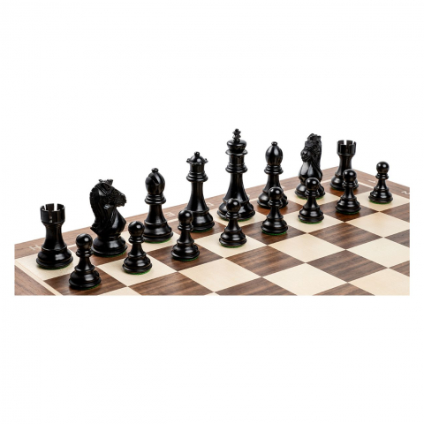 Combo set cu piese sah Staunton 6 Kings Bridal Ebonised si tabla de nuc [2]