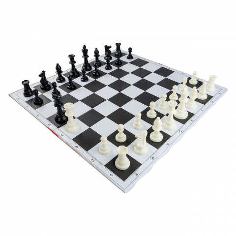 Combo set: Piese plastic Staunton 6 (weighted) si tabla carton [1]