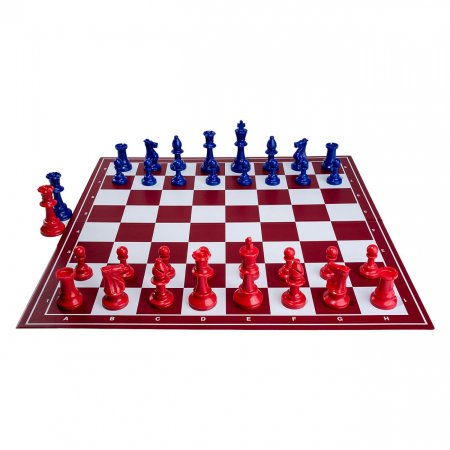 Combo Seturi - Combo set Sah - Red (Tabla PVC Red+ piese no 6 light red & blue)