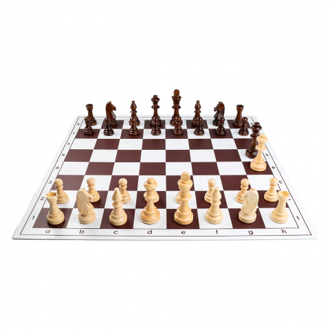 Combo set Turneu cu piese Staunton 6 lemn si tabla PVC alb-maro pliabila in 4 [1]