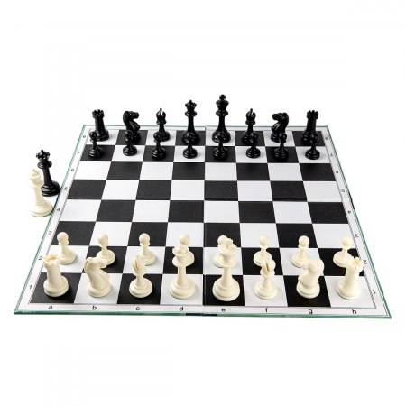 Combo set Master: Tabla sah din carton pliabila in 4+Piese de sah din plastic no. 6 Master [1]