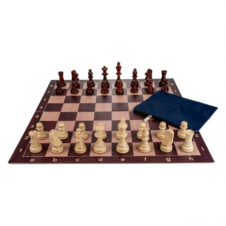 Combo Seturi - Combo set: Tabla sah din PVC cu aspect lemn +Piese de sah din lemn + Gentuta pentru piese