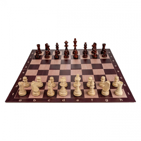 Combo set: Tabla sah din PVC cu aspect lemn +Piese de sah din lemn + Gentuta pentru piese [1]