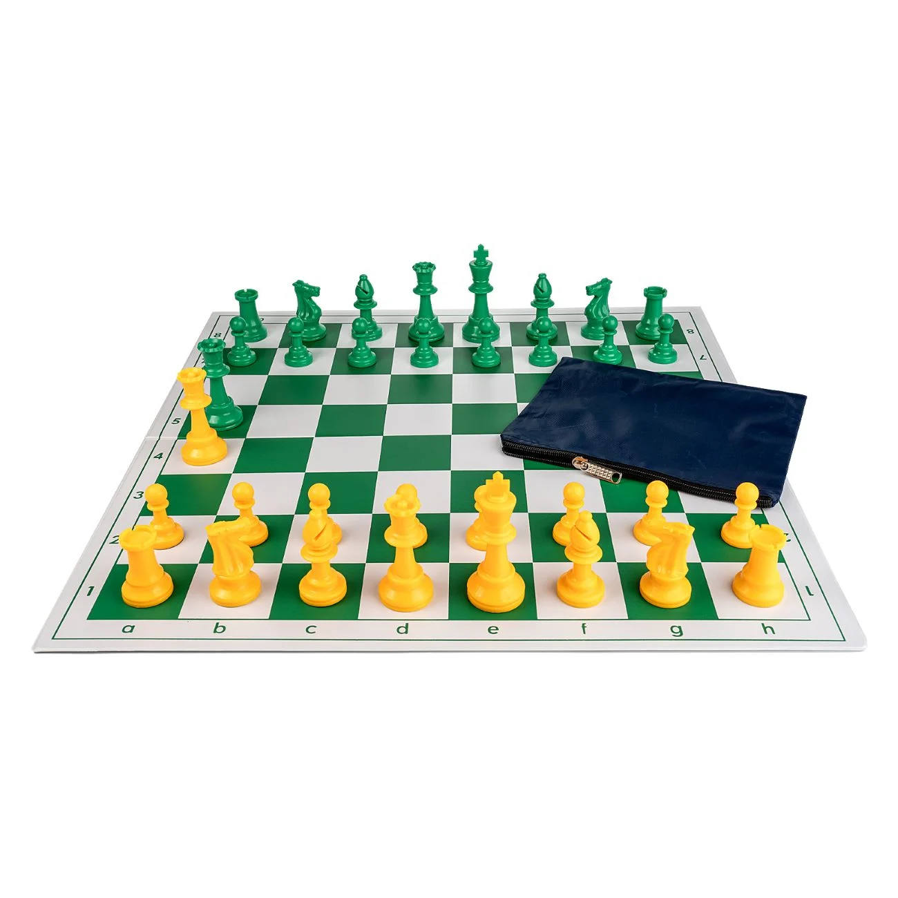 Combo set Verde: Tabla PVC alb/verde, 57mm + Piese Staunton 6 light verde/galben [2]