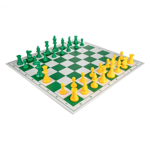 Combo set Verde: Tabla PVC alb/verde, 57mm + Piese Staunton 6 light verde/galben [1]