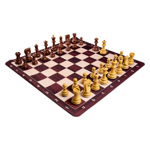 Combo set Zagreb: Set Piese Șah Zagreb cu aspect de lemn/ Tabla  Mousepad Imitatie lemn [1]