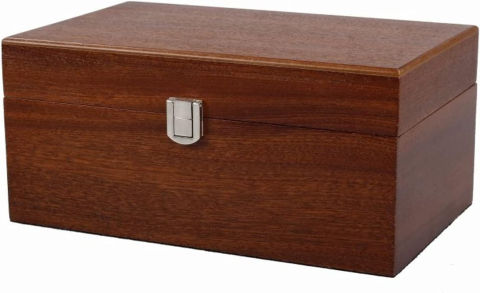 Cutii/saculeti Pentru Piese - Cutie lemn mahon pentru piese sah - mare