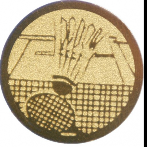 Cupe, trofee si medalii - Emblema medalie/cupa simbol Badminton 25mm, aurie
