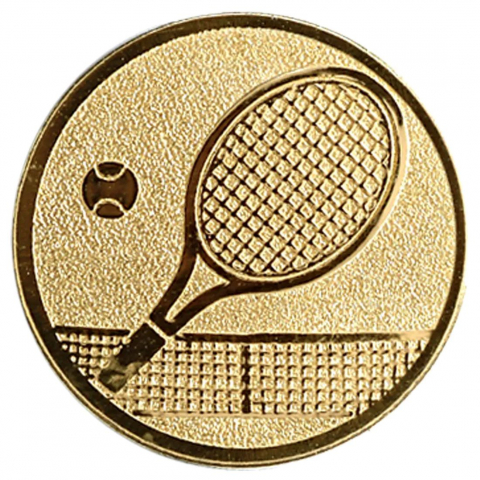 Medalii - Emblema medalie/cupa simbol Racheta Tenis  25mm, aurie