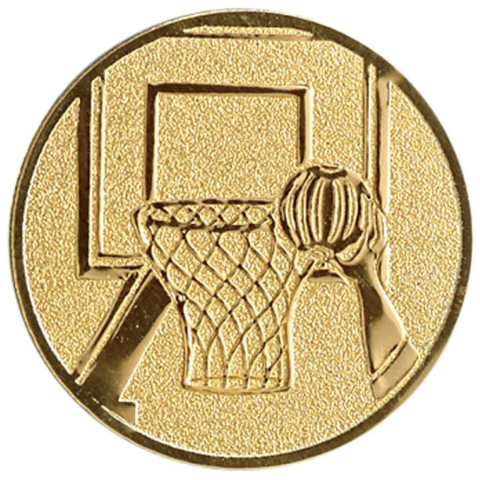 Cupe, trofee si medalii - Emblema medalie/cupa simbol Basket 25mm, aurie