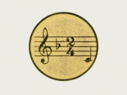 Medalii - Emblema medalie/cupa simbol Muzica 25mm, aurie