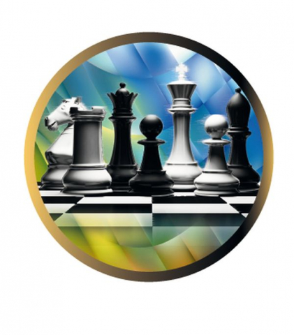 Medalii - Emblema pentru medalie/cupa simbol sah 50mm - Colorata