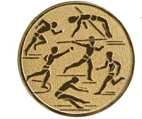 Medalii - Emblema  pentru medalie/cupa simbol  Atletism  25mm, aurie -