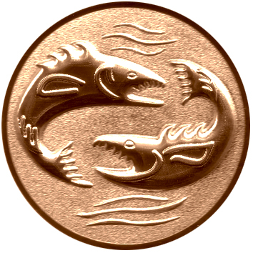 Medalii - Emblema pentru medalie model Peste 3D, 25mm