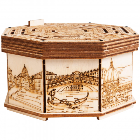 Puzzle - ESC WELT - Cutie tip Puzzle de lemn - LABIRINT- 3D Puzzle cu compartiment SECRET - Lemn ecologic