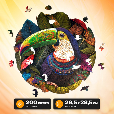 Puzzle - ESC WELT - TOUCAN - Puzzle colorat din lemn pentru adulți și copii 200 / 300 / 500 piese
