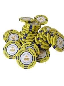 Poker - Jeton Poker Montecarlo 14 grame Clay, inscriptionat 1000