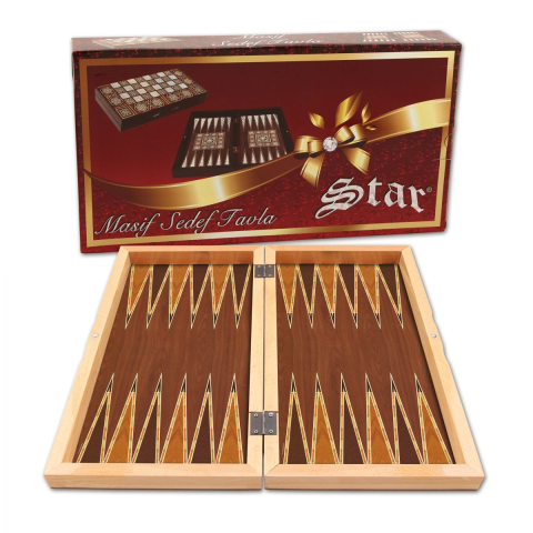 Joc table/backgammon din lemn solid de nuc [4]
