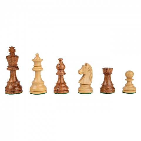 Lemn De Boxwood - Piese de sah din lemn Staunton 6 - cu Nebun Francez, kh 95 mm