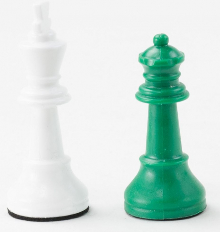 Piese de sah din plastic no. 5, light Alb/Verde [1]
