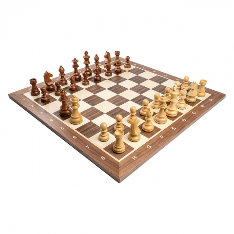 Piese sah Staunton 6 German Clasic  Acacia cu tabla de sah nuc [1]
