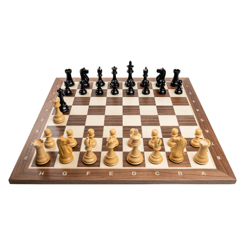 Combo Seturi - Piese sah Staunton 6 Oxford Black cu tabla nuc