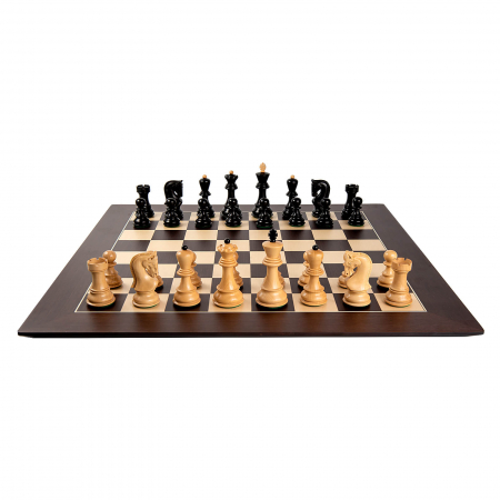 Piese sah Staunton 7 Zagreb Black cu tabla de sah Barcelona Deluxe [1]