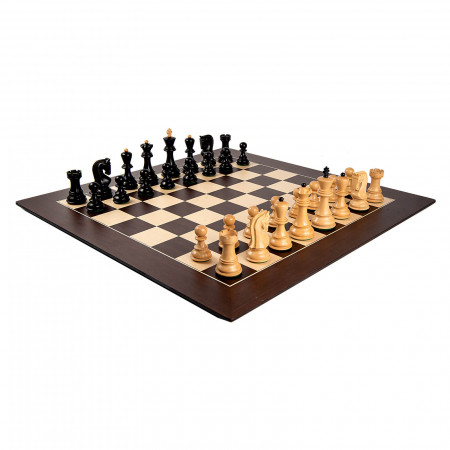 Piese sah Staunton 7 Zagreb Black cu tabla de sah Barcelona Deluxe [2]