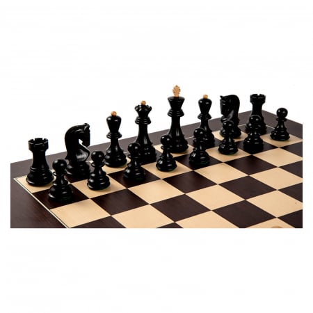 Combo Seturi - Piese sah Staunton 7 Zagreb Black cu tabla de sah Barcelona Deluxe