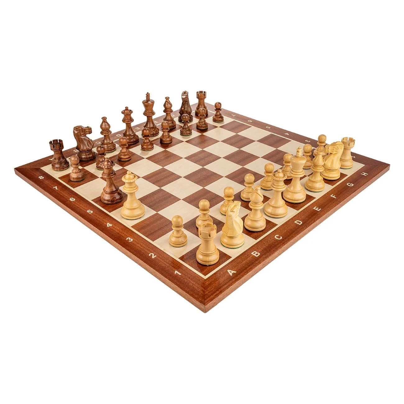 Combo Seturi - Piese Staunton 6 American Classic cu Tabla de sah - lemn mahon 55 x 55 mm