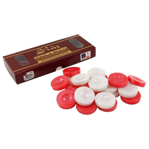 Accesorii Table/backgammon - Puluri joc de table Acrilic, Alb/Rosu