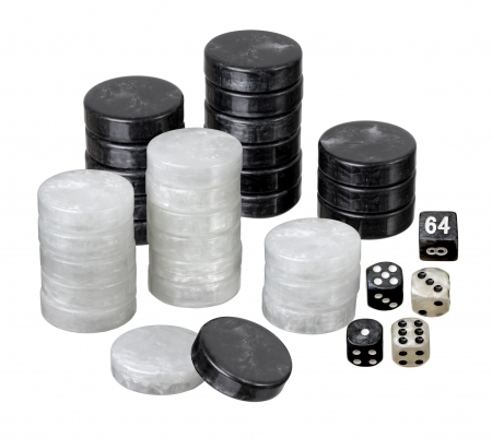 Accesorii Table/backgammon - Puluri joc table - perlate negru - d.34x10 mm