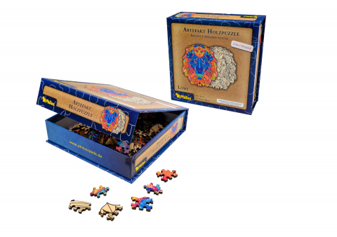 Puzzle din lemn  2 in 1 Lion, 177 piese, in cutie cu închidere magnetică [3]