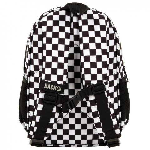 Rucsac BackUp  Model Tablă de ȘAH, 34x26x14 cm, Negru/Alb [2]