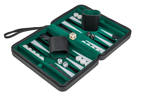 Joc Table Din Piele - Set joc table/Backgammon de calatorie magnetic, Alonnisos