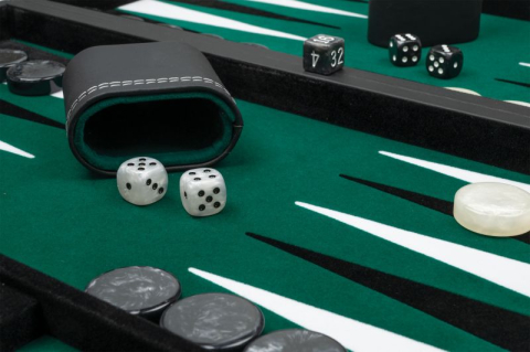 Set joc table/Backgammon in stil Casino Mediu - 45x57 cm - Verde, New edition [2]