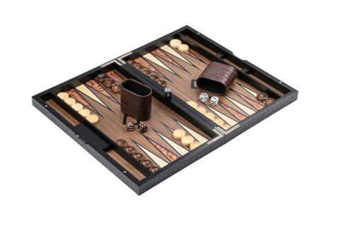 Joc Table Din Piele - Set joc table / backgammon - Pondikonisi cu inchidere magnetica