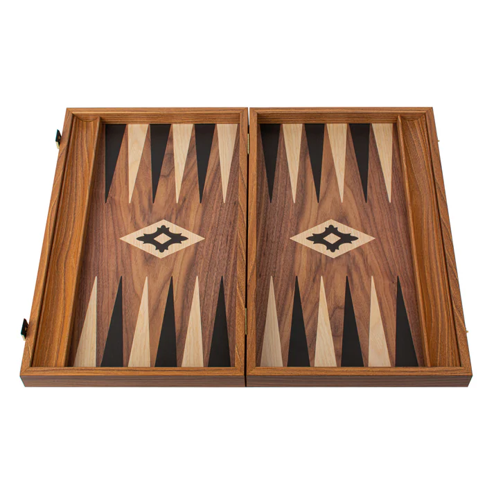 Set joc table/backgammon lemn cu aspect de nuc – 38 x 44 cm [1]