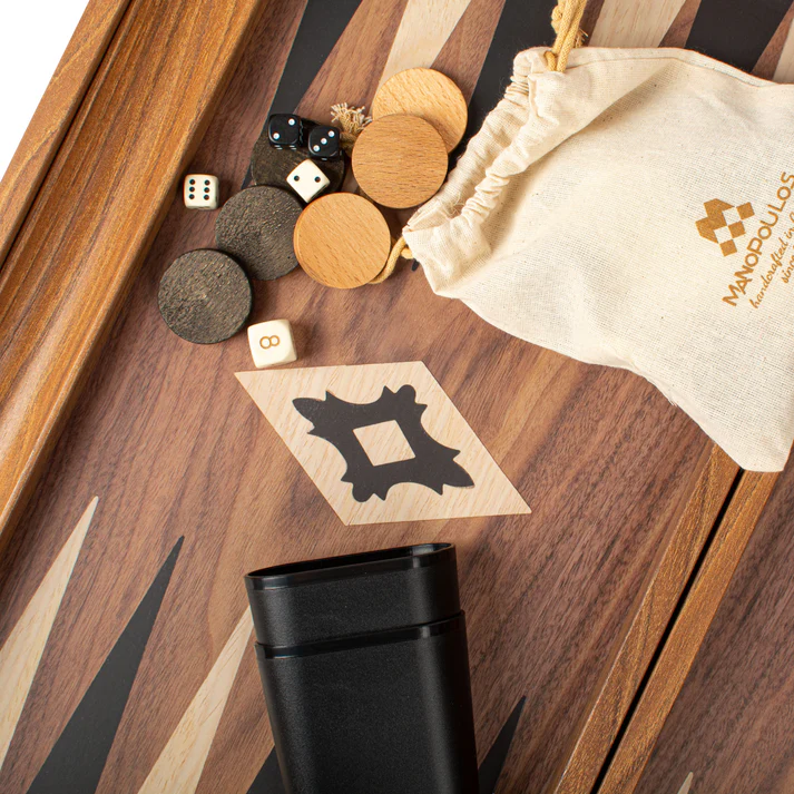Set joc table/backgammon lemn cu aspect de nuc – 38 x 44 cm [2]