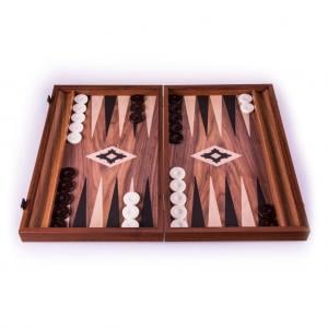 Set joc table/backgammon lemn cu aspect de nuc – 47 x 60 cm [0]