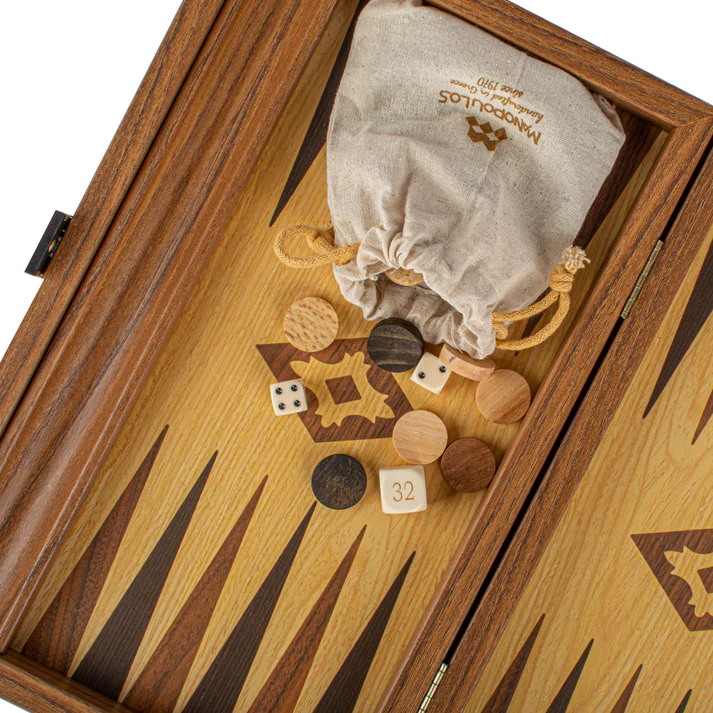 Set joc table/backgammon lemn cu aspect de stejar – 38x23 cm [2]