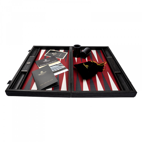 Jocuri - Set joc table / backgammon piele model Burgundy Red 48 X 60 CM