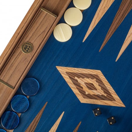 Set joc table / backgammon Stejar Albastru cu insertii nuc [2]