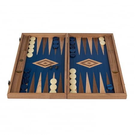 Set joc table / backgammon Stejar Albastru cu insertii nuc [1]