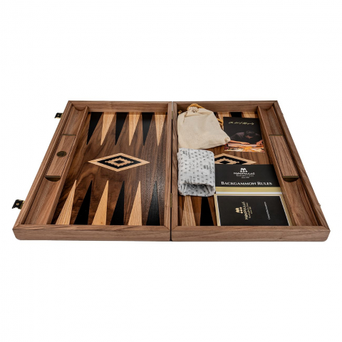 Jocuri - Set joc table / backgammon Walnut cu inserții negre