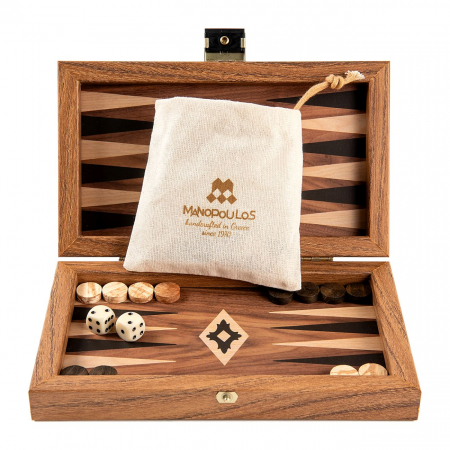 Jocuri - Set joc table/backgammon Walnut de Calatorie 19,5 x 23 cm
