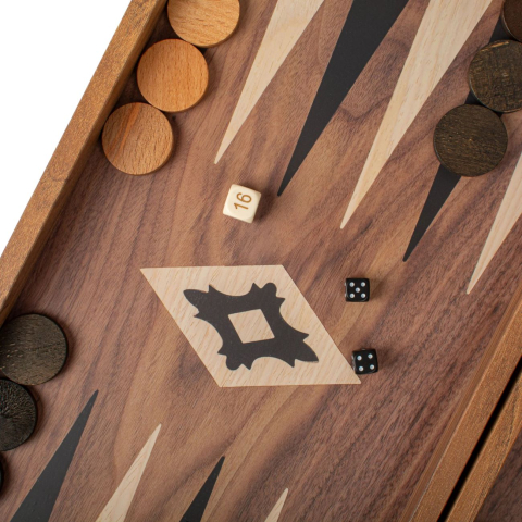 Set joc table/backgammon Walnut with Black &Oak points  30 x 30 cm [2]