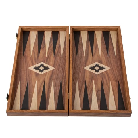 Promotii - Set joc table/backgammon Walnut with Black &Oak points  30 x 30 cm - Imperfect