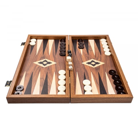 Jocuri - Set joc table/backgammon Walnut with Black &Oak points  38 x 38 cm