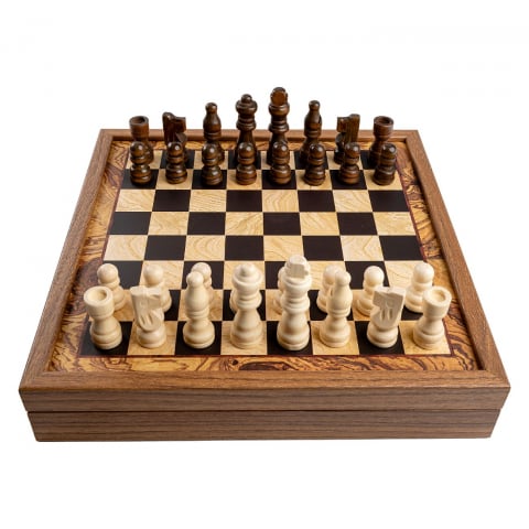 Set Sah + Table/backgammon - Set  Manopoulos (2 în 1) stil clasic: Șah, Table (mic) -2 Culori